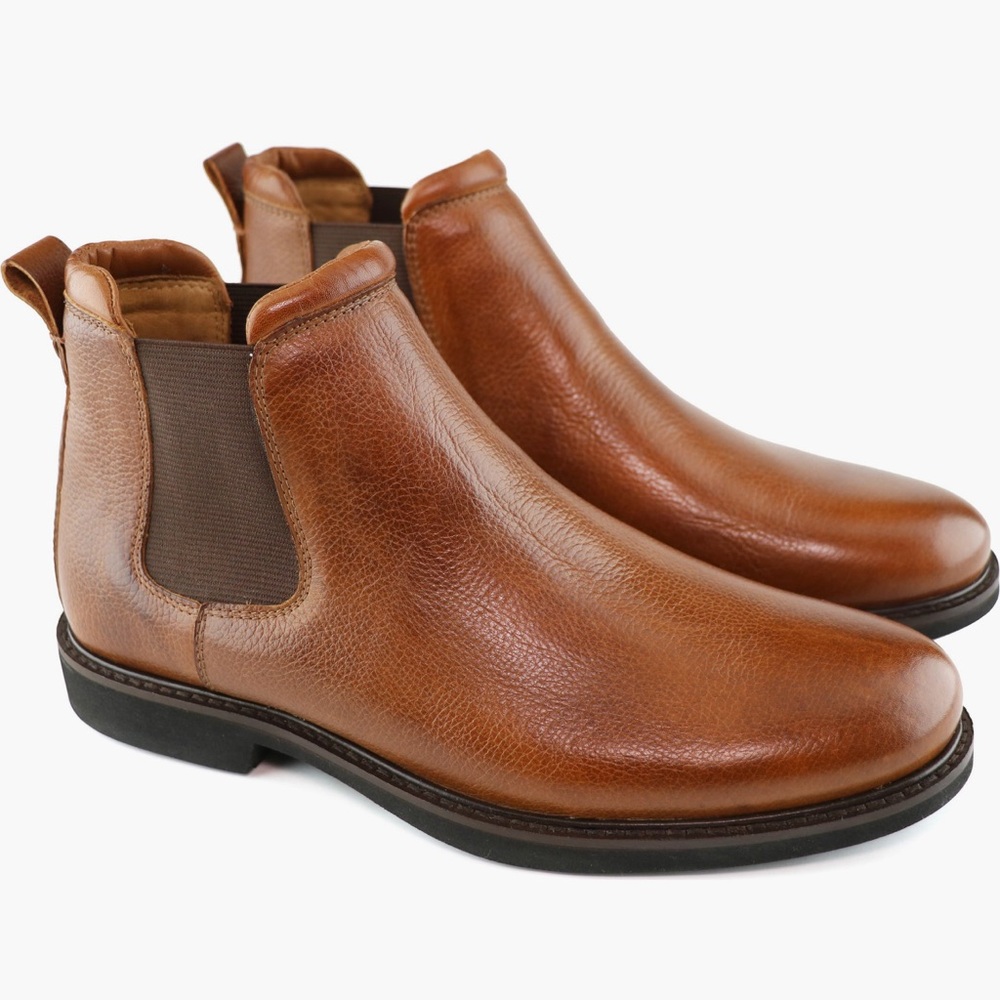 Marc Joseph NY Hudson Yards Leather Chelsea Boots in Cognac Men Sz 12 New w/Box!